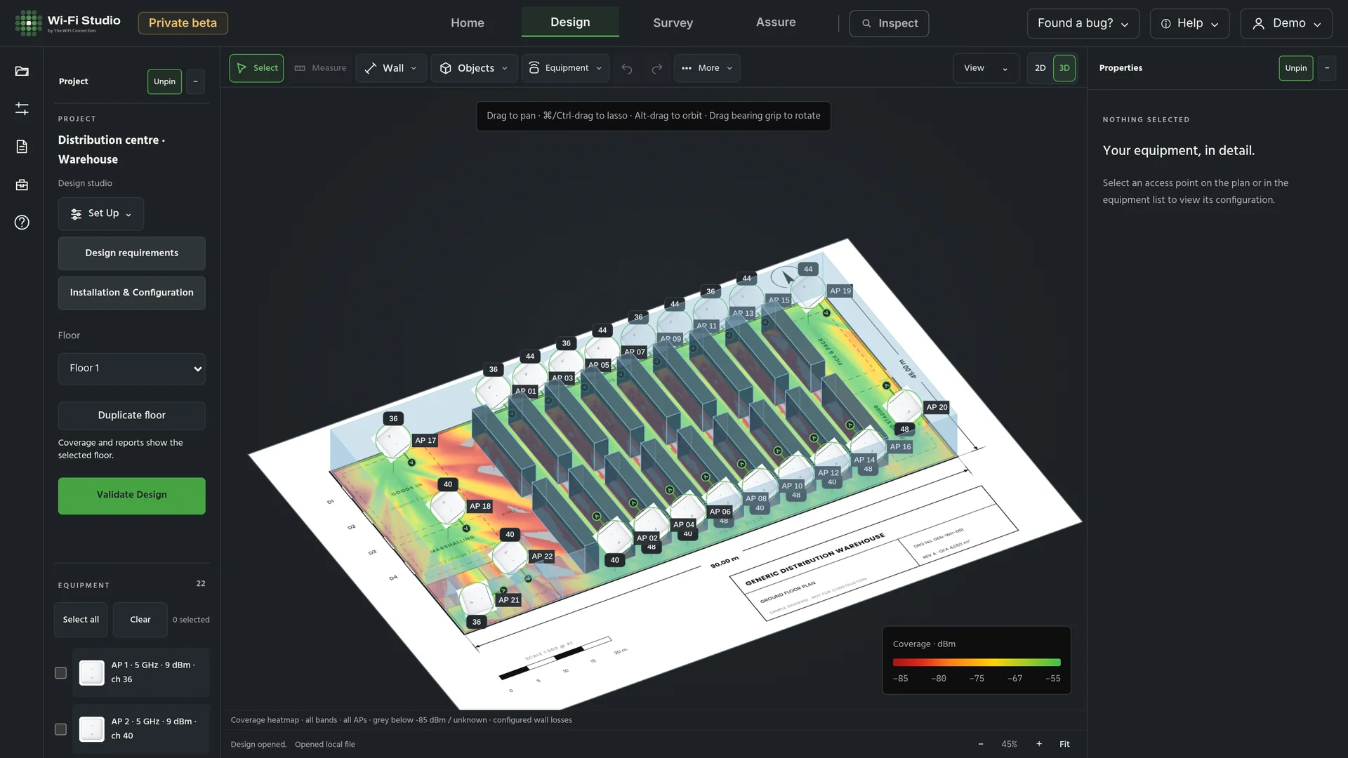 Warehouse · 3D predicted modelling