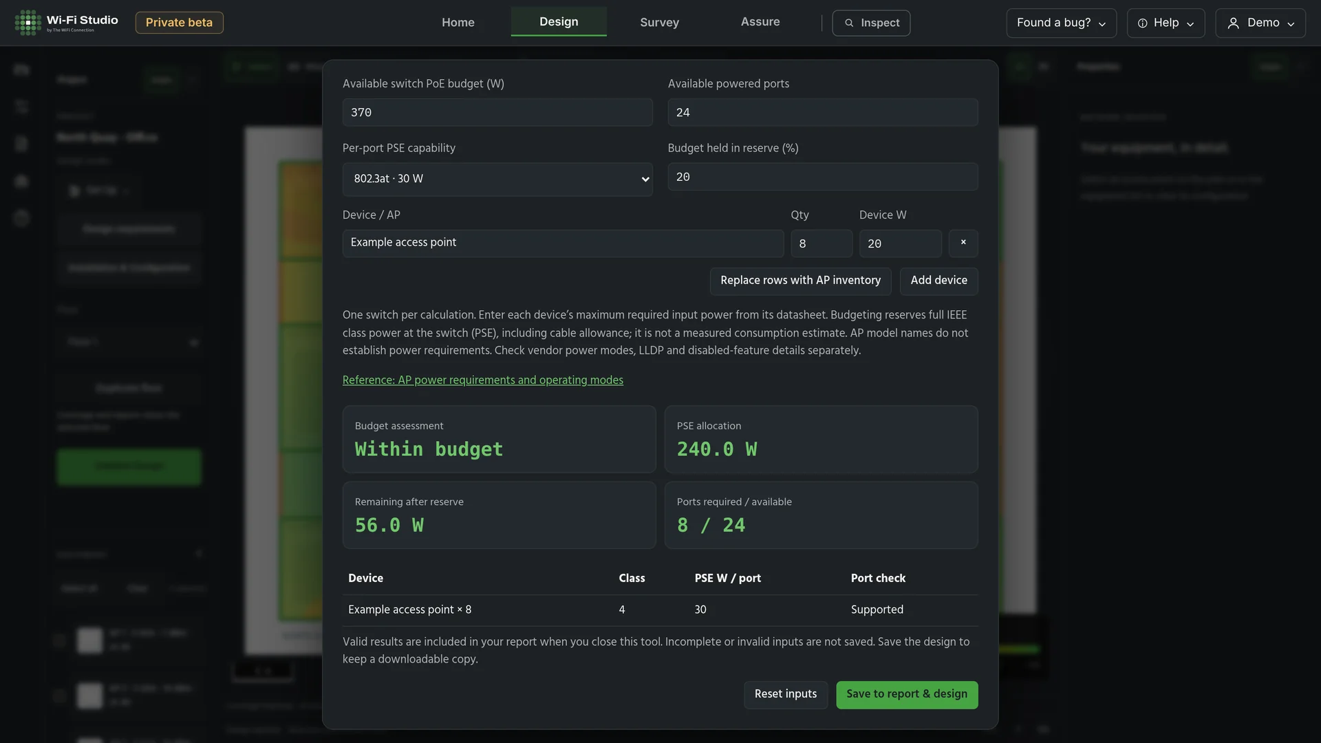 PoE budgeting